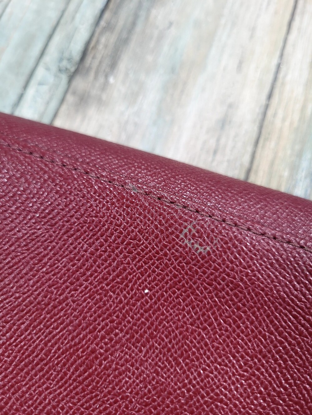 COACH Burgundy Leather Continental Wallet - Picture 6 of 10